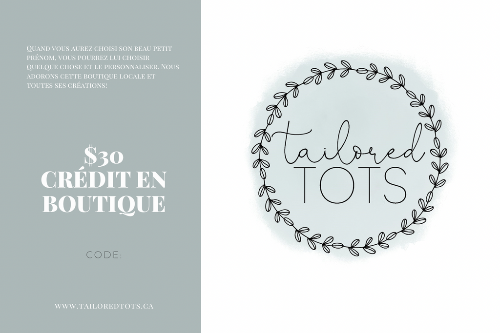 Tailored Tots Gift Card