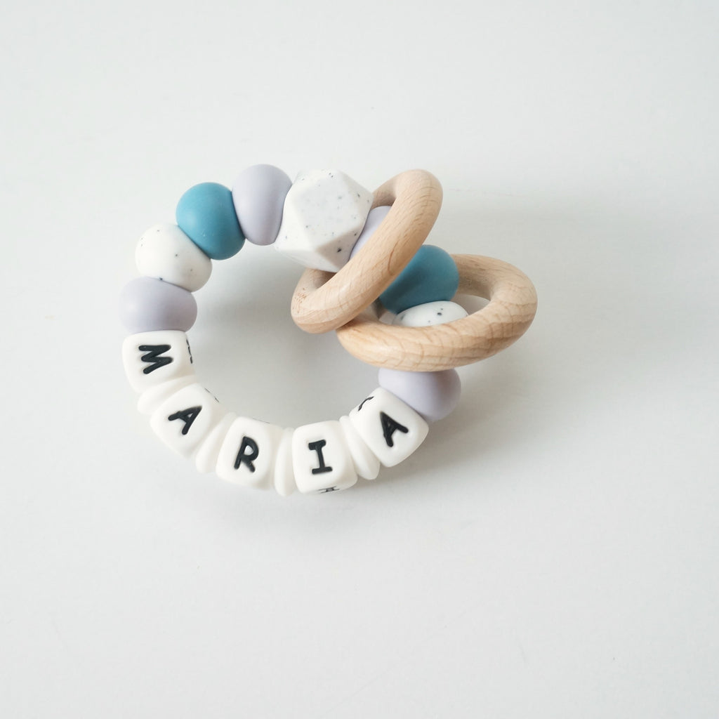 Personalized Rattle Ring Teether - Tailored Tots 