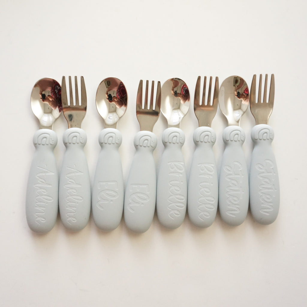 Stainless steel & silicone silverware
