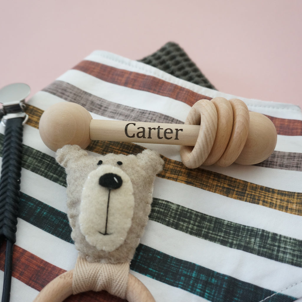 Personalized Wooden Rattle | Tailored Tots