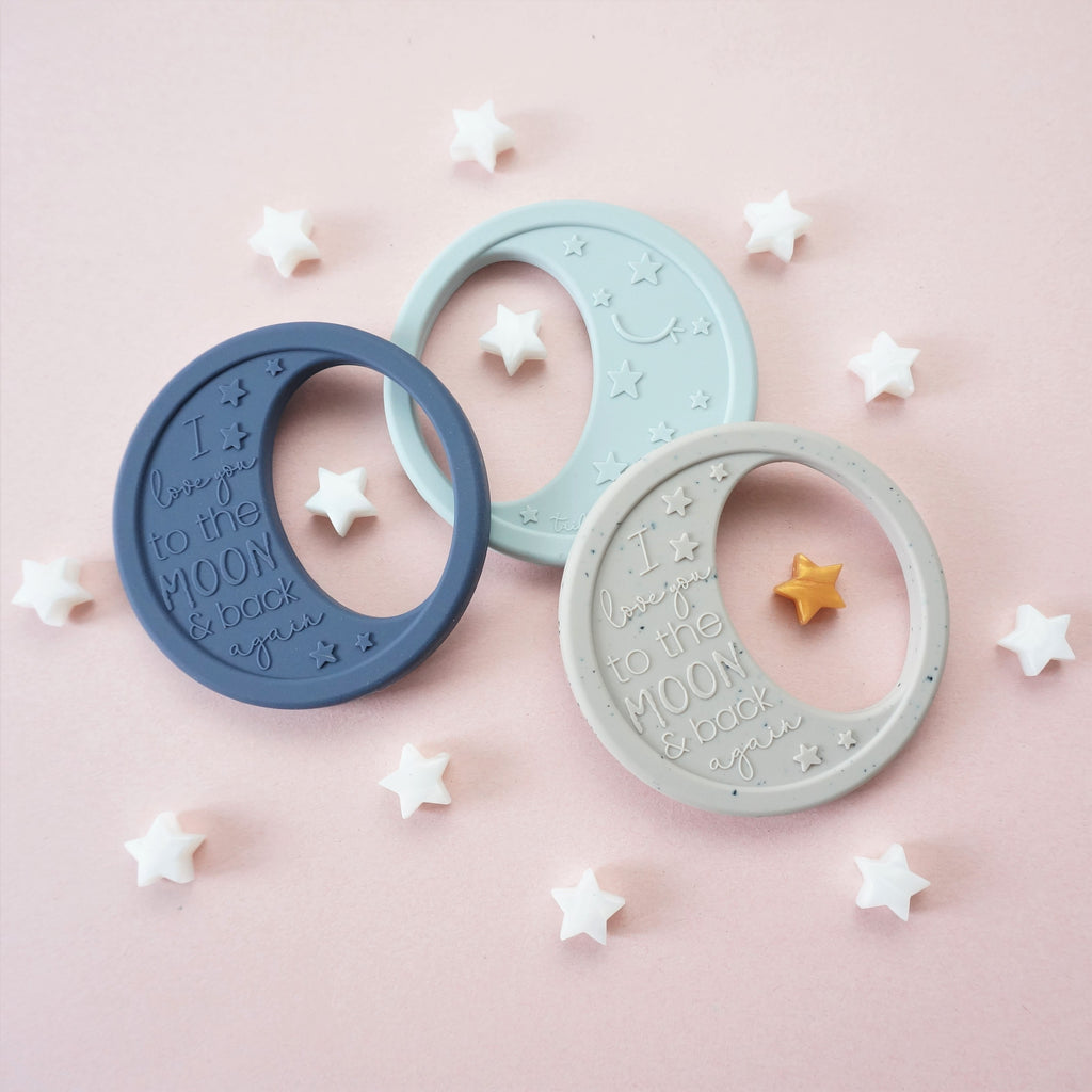 To The Moon Silicone Teether | Tailored Tots